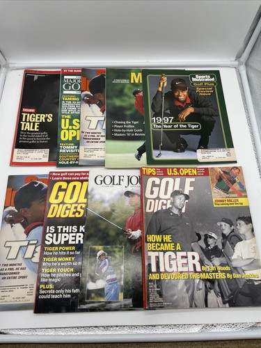 Vintage Lot of 9 TIGER WOODS Sports Illustrated Time Magazines 1995 - 2000