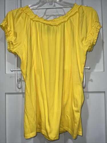 Grace Elements Cotton Yellow Top Blouse Women’s L - Picture 4 of 4