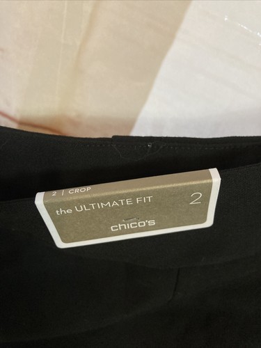 Pantalones Negros Chico's The Ultimate Fit Stetch Crop Simming Chicos 2/EE. UU. 12 - Imagen 4 de 5