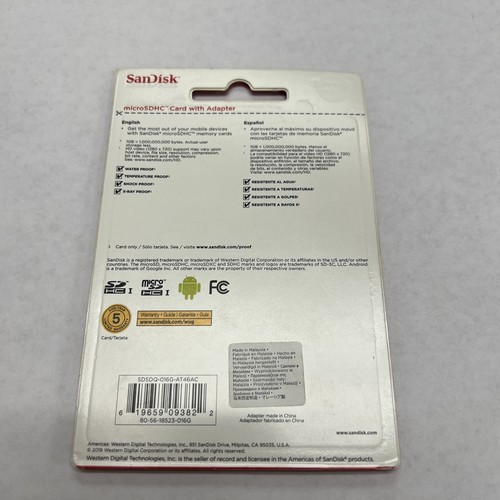 SanDisk 16 GB MicroSDHC CARD Easily Transfer Files or Storage - Picture 2 of 2