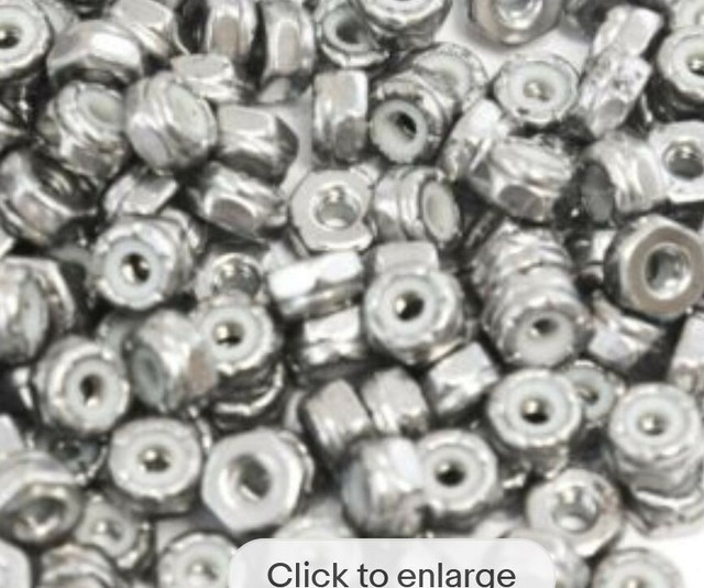 Box of 100 McMasterCarr Nylon Insert Stainless Steel 440 Locknut