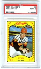 NOLAN RYAN~HARD-TO-FIND POP 228~1981 KELLOGG'S 3-D SUPER STARS PSA-9 MINT CARD#6