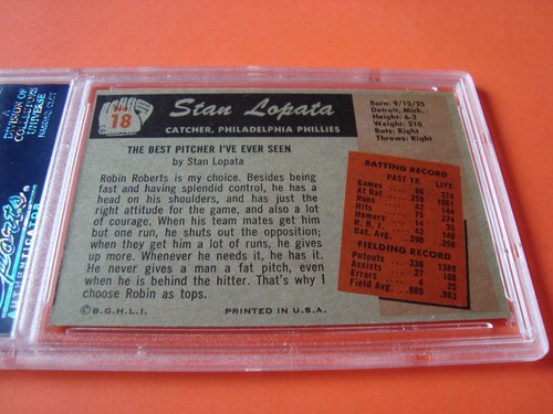 1955 Bowman #18 Stan Lopata psa 7 Philadelphia Phillies (369) - Picture 3 of 3