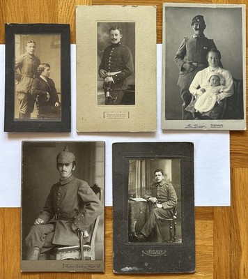 Konvolut Cabinet Fotografie Portrait Fotos Soldat Ateliers Regensburg Amberg 5St