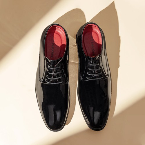 Men's Tuxedo Dress Shoes Lace-up Oxford Formal Causal Shoes BLACK-PAT - Picture 12 of 15