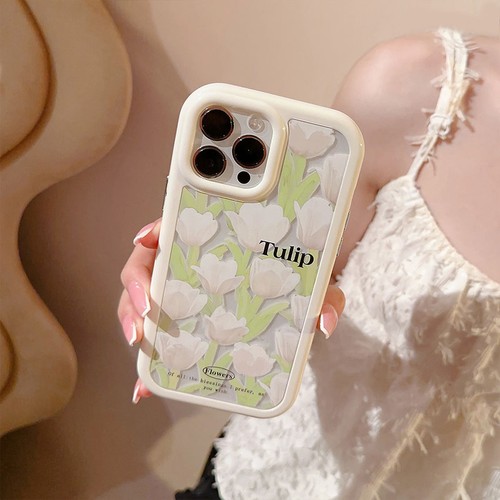 Phone Case Cover White Tulip For iPhone 15 14 13 12 11 Pro Max Anti Scratch Back - Picture 5 of 9