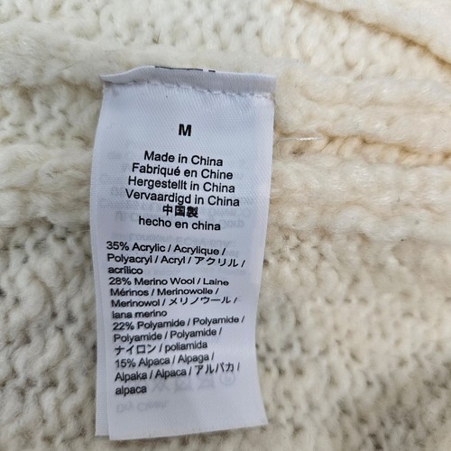 J. Crew Cream Wool Blend Chunky Knit Turtleneck Sweater Size Medium Women's U49 - Picture 8 of 10