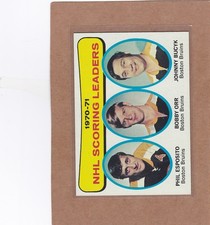 1971-72 TOPPS HOCKEY LEADERS #3 PHIL ESPOSITO BOBBY ORR JOHNNY BUCYK EXMT*A38427