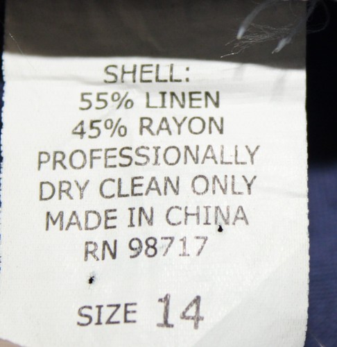 Vintage Rexx New York Womens Size 14 Blue Linen Blend Pants Dry Clean Only - Picture 12 of 13