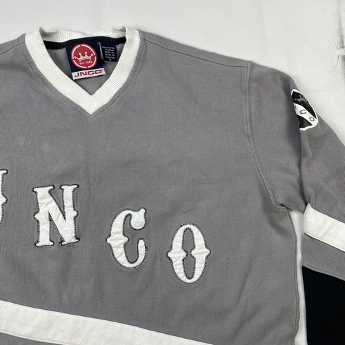 Maglia hockey vintage Y2K 00s JNCO cotone ricamato manica lunga XL 2003 - Foto 7 di 18