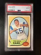 1970 Topps #151 Tom Mack RC PSA 8 Rams