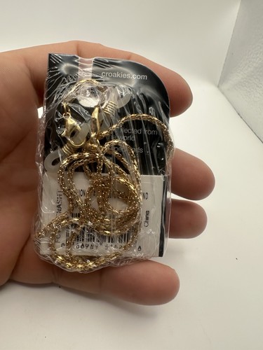 Croakies World Cord Eyewear Retainer – Gold Braided Lanyard Strap – New - Picture 2 of 2