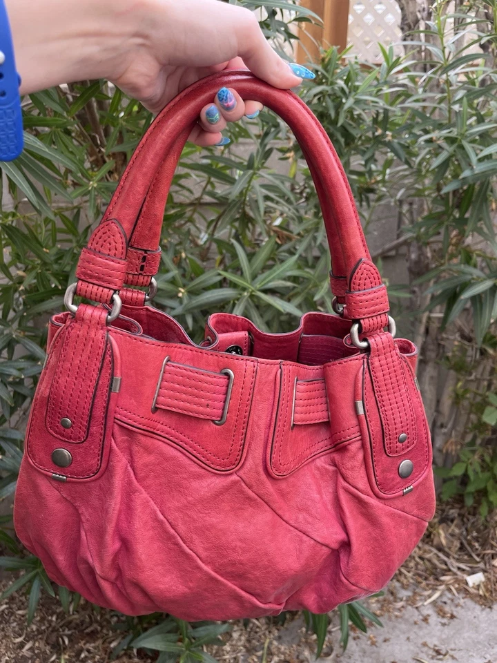 De Colección Juicy Couture Bolso de Mano Cuero Rojo Y2K Años 90 Cartera Bolso de Hombro Foto 4 de 4