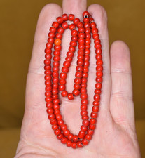 Vintage Venetian Red White Heart Glass Beads Collected 25 YRs Ago, African Trade