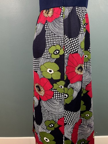 Vintage 60s 70s PURITAN Forever Young DRESS Floral Mod Maxi Sleeveless Blue MCM - Picture 9 of 17