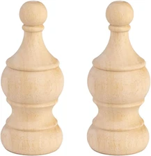 Crapapfert 2Pack Decorative Wood Finials 5.9" Tall X 2.4" Wide for Bed Post Fini