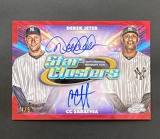 2025 Topps Cosmic Chrome Derek Jeter & CC Sabathia Star Clusters Dual Red Auto/5