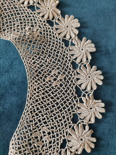 Alter Guipure Kragen aus Irland Anfang 20. Jh. Baumwolle beige - Bild 2 von 4