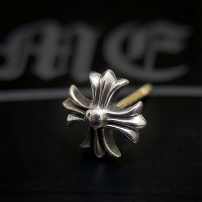 Authentic Chrome Hearts Small CH Plus Cross Cut Out Stud Earring ...