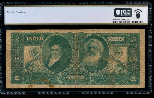 AC Fr 248 1896 $2 Silver Certificate EDUCATIONAL PCGS 10 comment - Picture 2 of 2