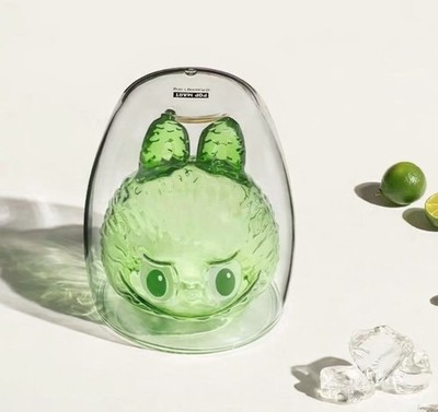 RELAX green Labubu Pop MART the Monsters-Cheers! Series Double-Walled Glass