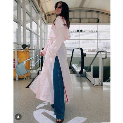 Derek Lam 10 Crosby Lexis Trench Coat Pink Dogwood Long Sleeve Belted
