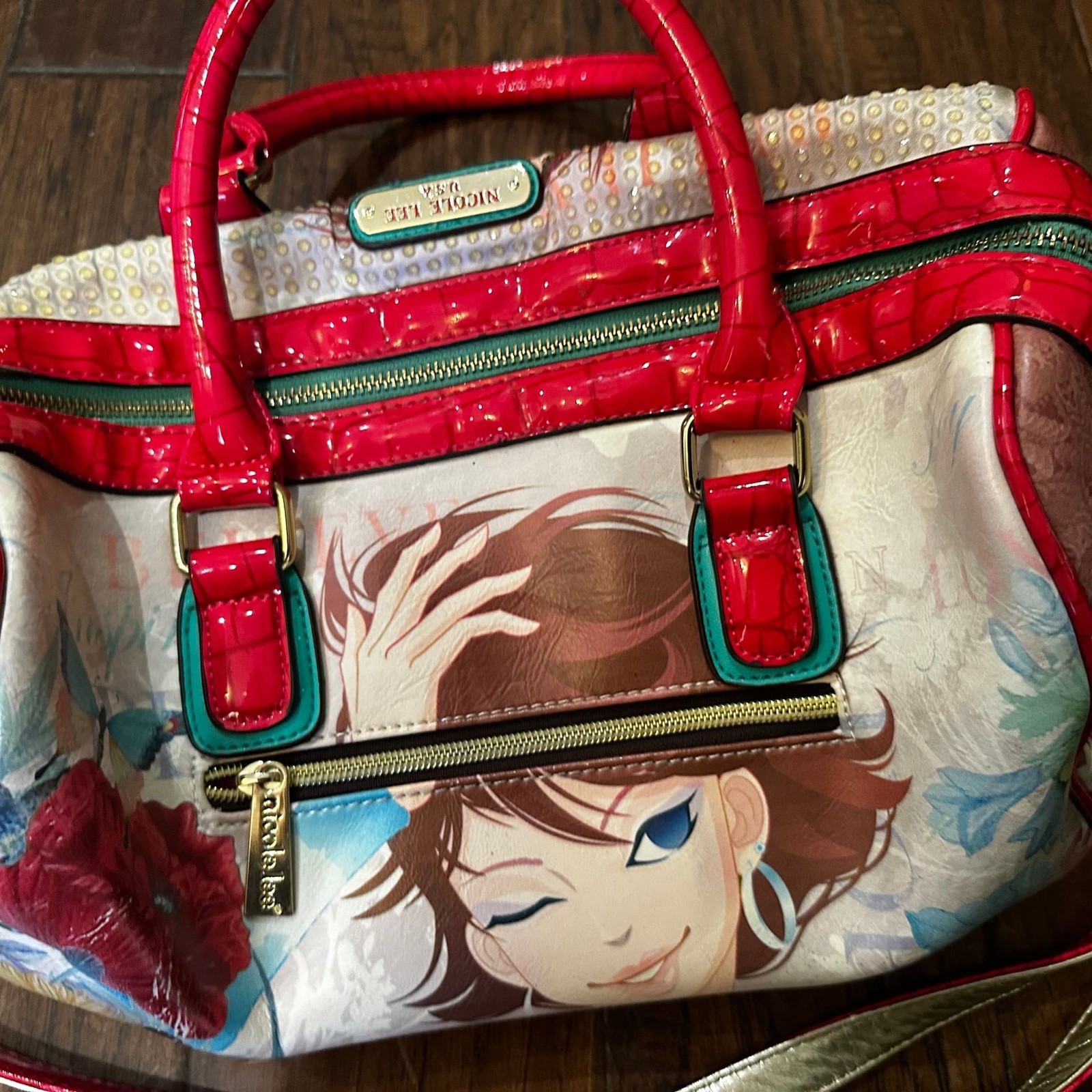 Nicole Lee USA BELLA Graphic Print Fashion Pop Art Boston Bag thumbnail 3