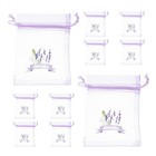 10 PCS Lavender Sachet Bags Purple Organza Gauze Imitation Linen Canvas Small