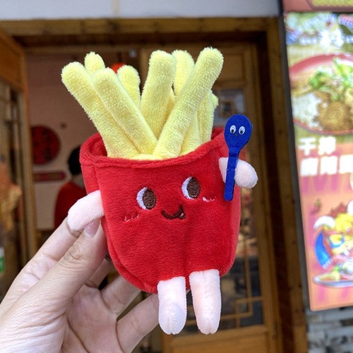 French Fries Cute Bag Pendant Hamburger Car Key Ring Decoration - Picture 8 of 21