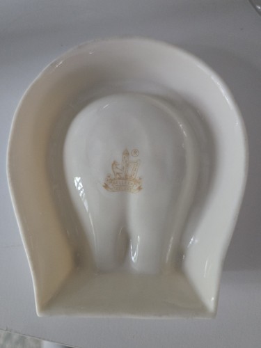 Belleek Ireland Shamrock Horseshoe Ashtray Gold Mark Porcelain Vintage 4.5" - Picture 6 of 7