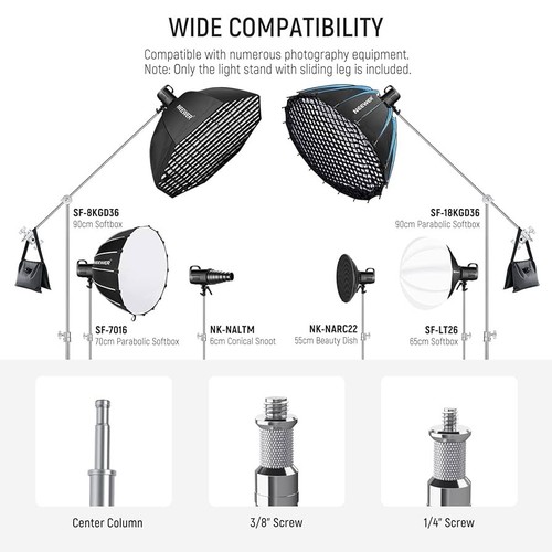 Neewer SC310S C Stand  Boom Arm & Sliding Legs, Pro 100% Stainless Steel Stand - Picture 11 of 19