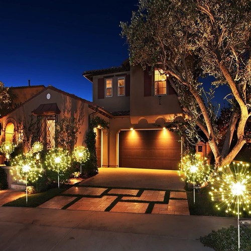 4 Pack Firework Solar Garden Lights 120LED For Patio Christmas Decorative Lamp - Picture 8 of 13