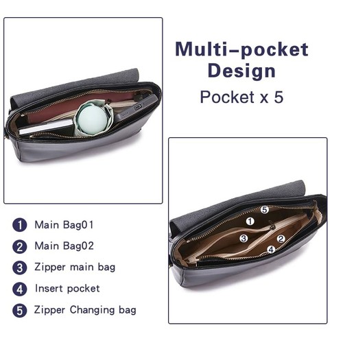 Women Genuine Leather Shoulder Bags Classic Crossbody Purses for Lady Handbag... - Picture 6 of 6