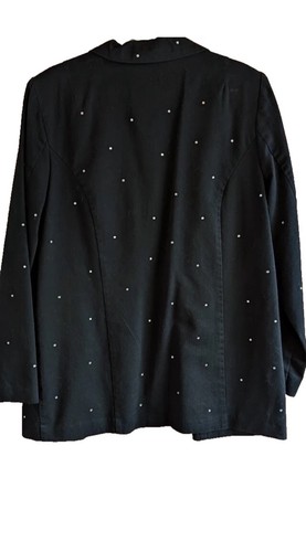 Chaqueta Blazer Para Mujer Quacker Factory L De Colección Estrás Bling Preppy Vacaciones - Imagen 2 de 6