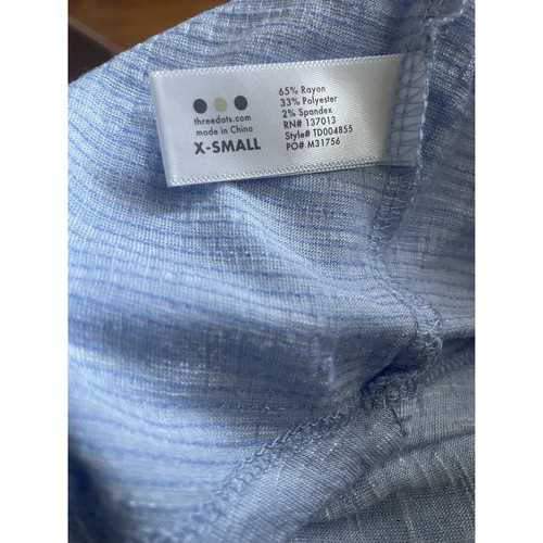 three dots top women’s Size XS Light Blue No Sleeves Front Bottom - Picture 4 of 6