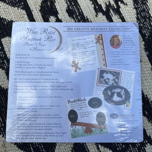 Creative Memories 7x7 weiß linierte Sammelalbum-Seiten, Nachfüllpackung, 5 Blatt, Neu in Verpackung nicht mehr produziert