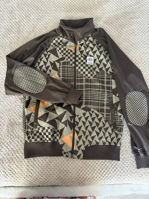 Live Mechanics Graphic Tan Multicolor Cotton Full Zip Hooded Jacket Men's 2XL
