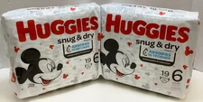 Huggies Snug & Dry Baby Diapers, Size 6 (35+ lb), 19ct, Lot of 2
