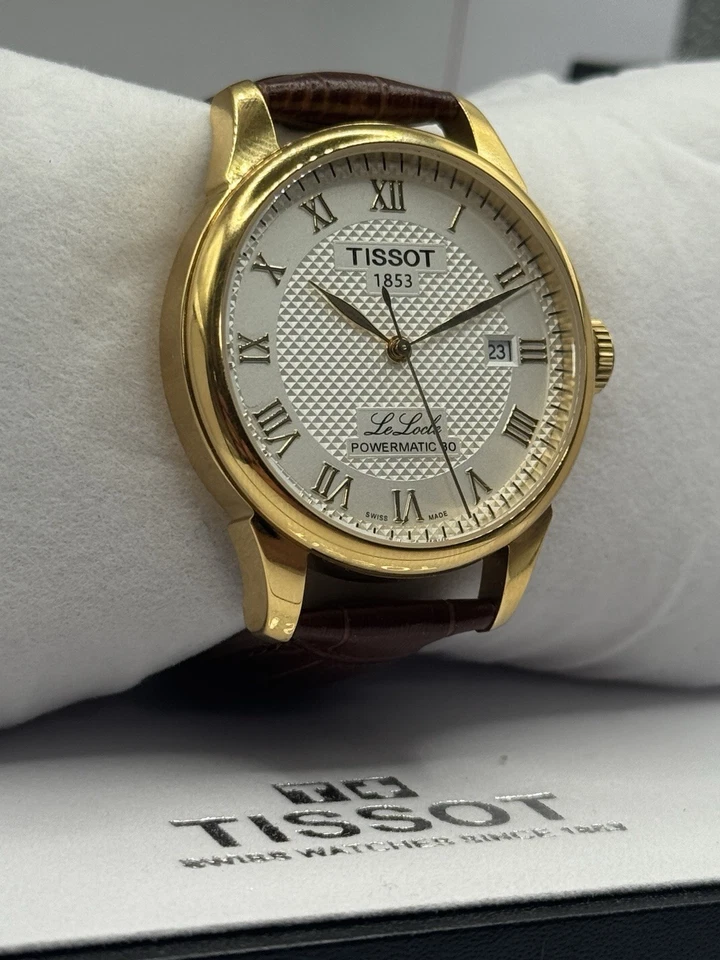 PVP £640 Tissot Le Locle Powermatic 80 - Tono Dorado - Movimiento Automático - Cuero Foto 3 de 4