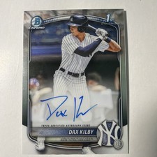 Dax Kilby 2025 Bowman Draft 1st Bowman Chrome Auto Yankees CPA-DK