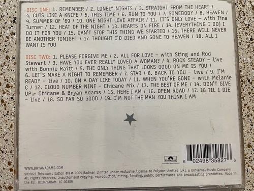 Anthology by Bryan Adams (Europe Import) (CD, 2005, 2 Discs, Polydor) - Picture 2 of 2