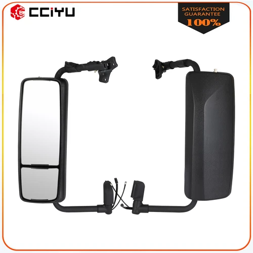 Driver+Passenger Side Pair Black Mirrors Complete Truck For 2004-2017 Volvo VNL