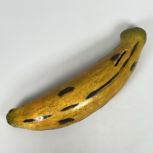 Antik 1920-1930er Jahre rote Ton Banane Bank Ornament - Volkskunst Obst Münzfach K3 - Bild 13 von 14