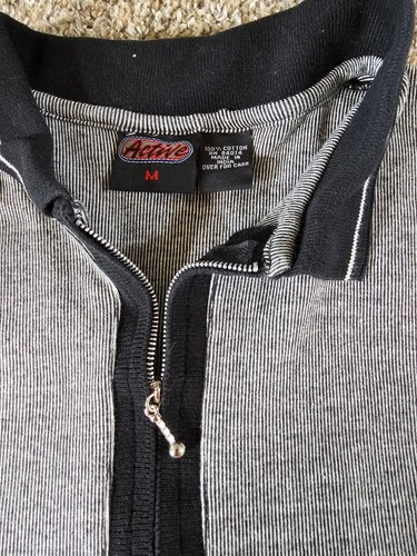 wisconsin badgers logo ACTIVE brand zip polo shirt mens medium gray - Picture 4 of 8
