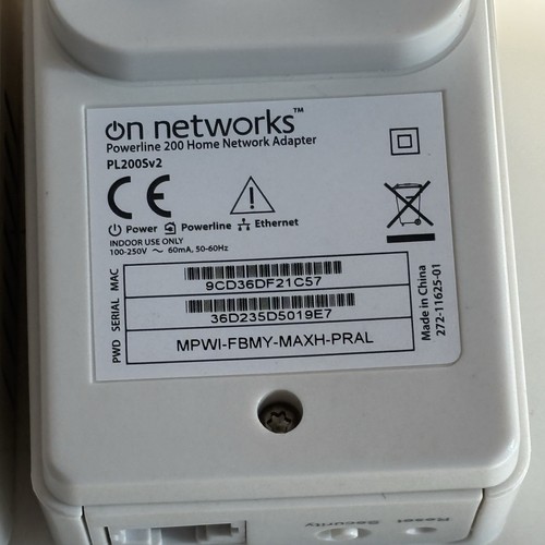 2x ON Networks Powerline 200 Home Network Adaptors / Tested and Working - Bild 4 von 5