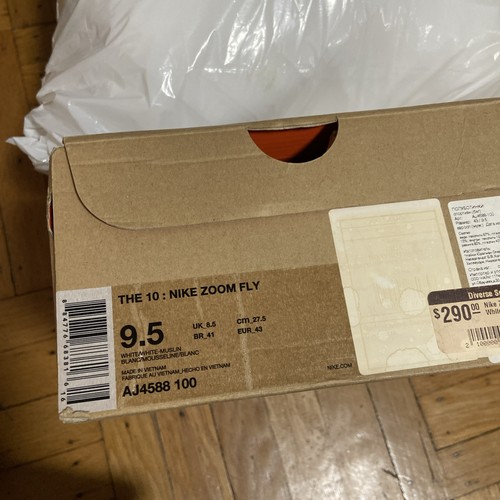Off White x Nike Zoom Fly SP The Ten - Size 9.5 - AJ4588 100 - Picture 6 of 10