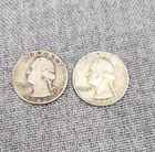 1943 + 1964 Lot Of 2 Washington Quarter 90% Silver.