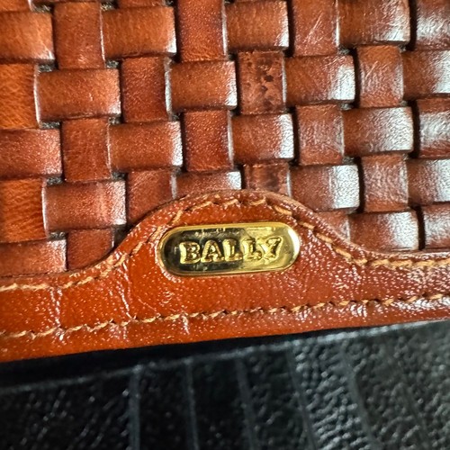 Cartera Bandolera de Cuero Tejido Bally Vintage con Cadena Hecha en Italia - Imagen 6 de 8