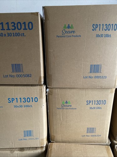 Box Of 100 - Secure Personal Care Under Pads 30x30" Disposable SP113010 New - Picture 2 of 4