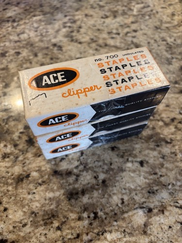 Ace Chisel Point Clipper Staples No. 700 CP Undulated 5000 Three Boxes